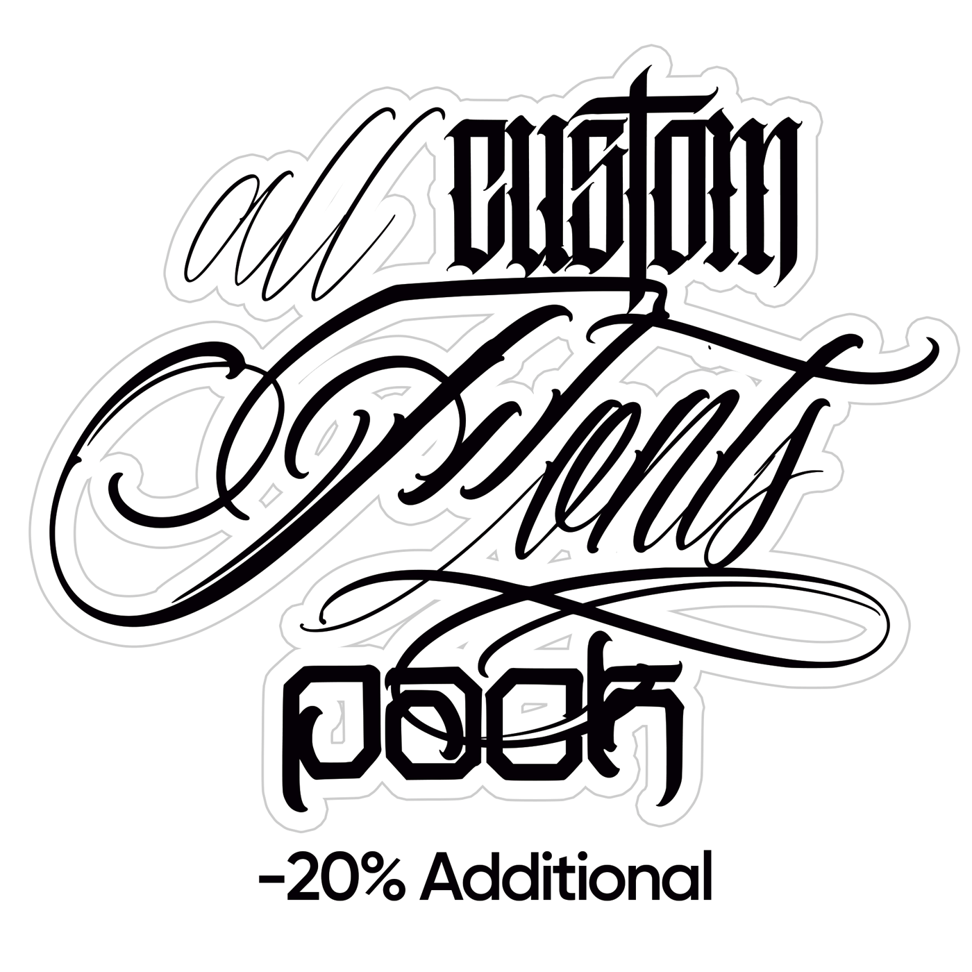 All Tattoo Letters Pack – Complete Font Collection for Tattoo Artists with 20% Discount